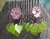 Peachy and Pink Chandelier Earrings - Breath of Spring Dangle Earrings - Black Friday Sale Peachy and Pink Chandelier Earrings - Breath of Spring Dangle Earrings - Black Friday Sale