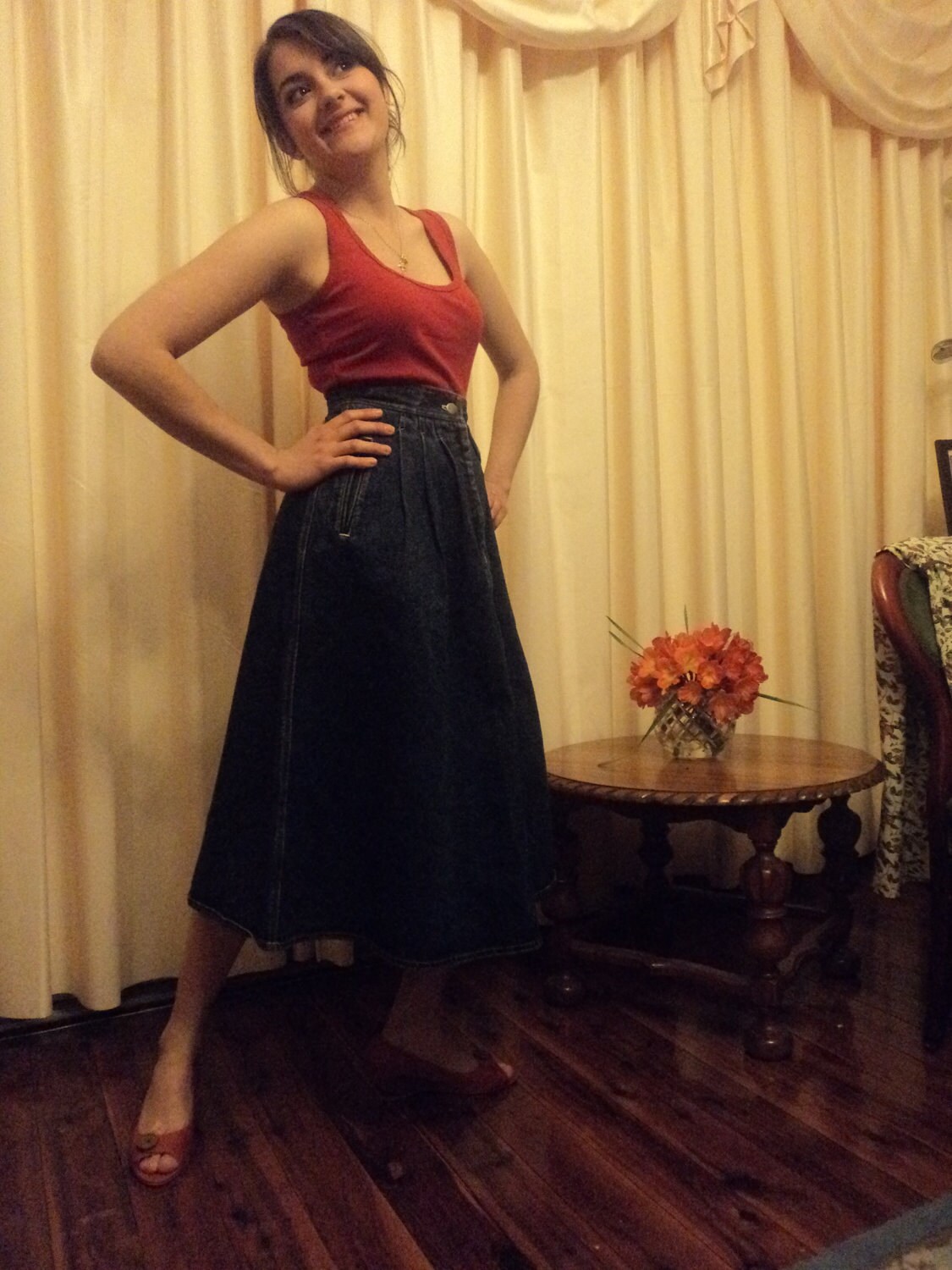 Vintage 90s Country Road Made in Australia High Waisted Long Denim Skirt â Haute Juice