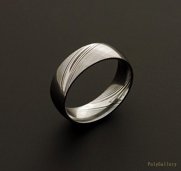 Genuine stainless Damascus Steel Mens Ring PD27