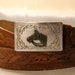 Tooled belt with horse head buckle