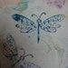 Dragonflies ACEO Dragonflies Flight 194 Watercolor stamp Original watercolor painting Blue