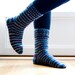 Hand knitted socks - blueberry. striped socks.