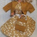 New Handmade Barbie Outfit Gold Floral Dress Gold Jacket Shoes Purse Belt