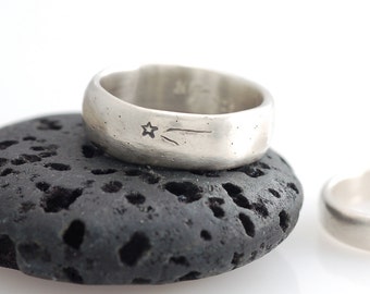 Shooting star wedding ring