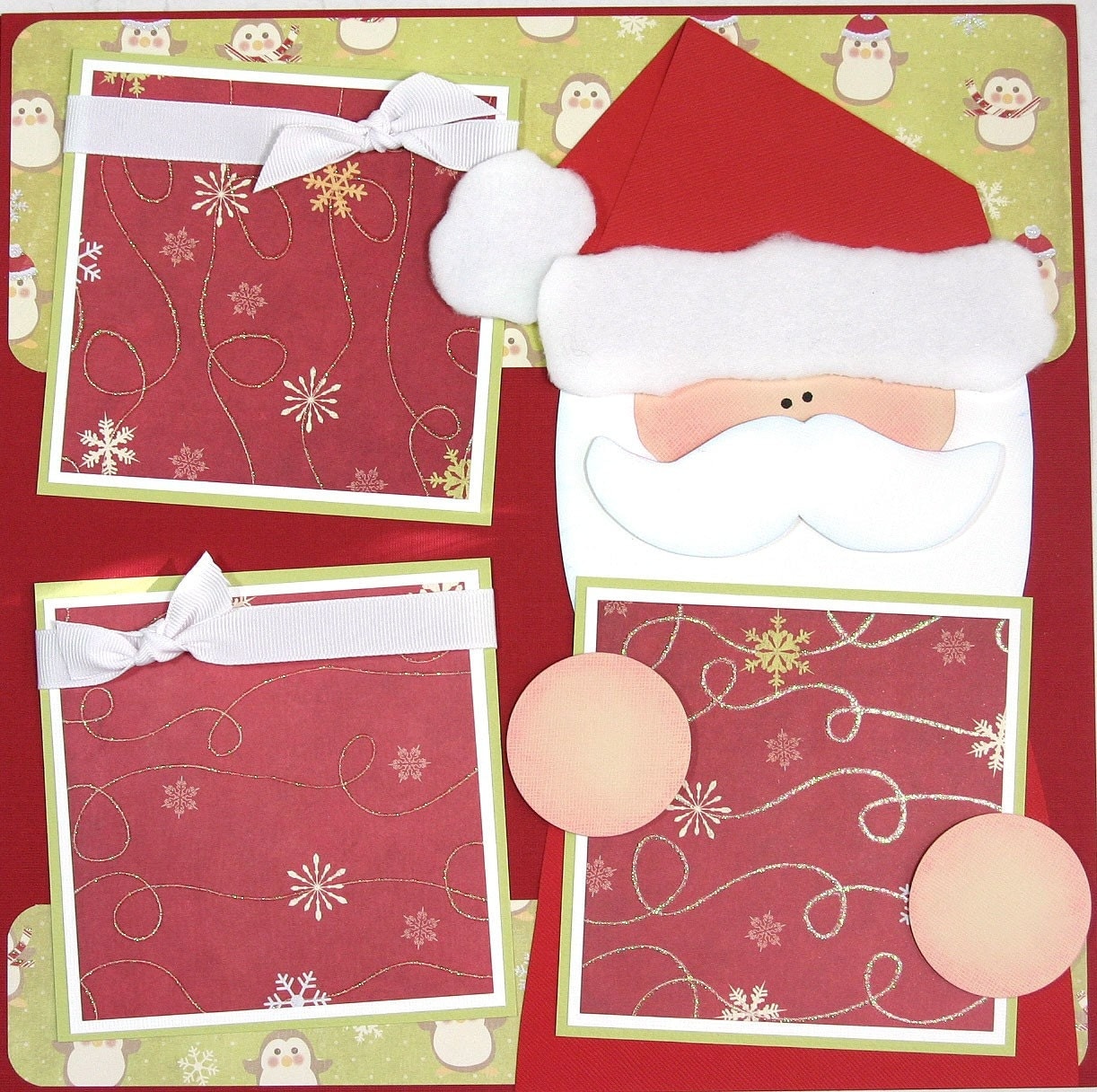 12 x 12 Premade Scrapbooking Layout Christmas Santa Wish List