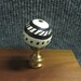 Finial for Lamp Shade - black and white wooden ball