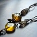Glass and Smokey Topaz Duster Earring