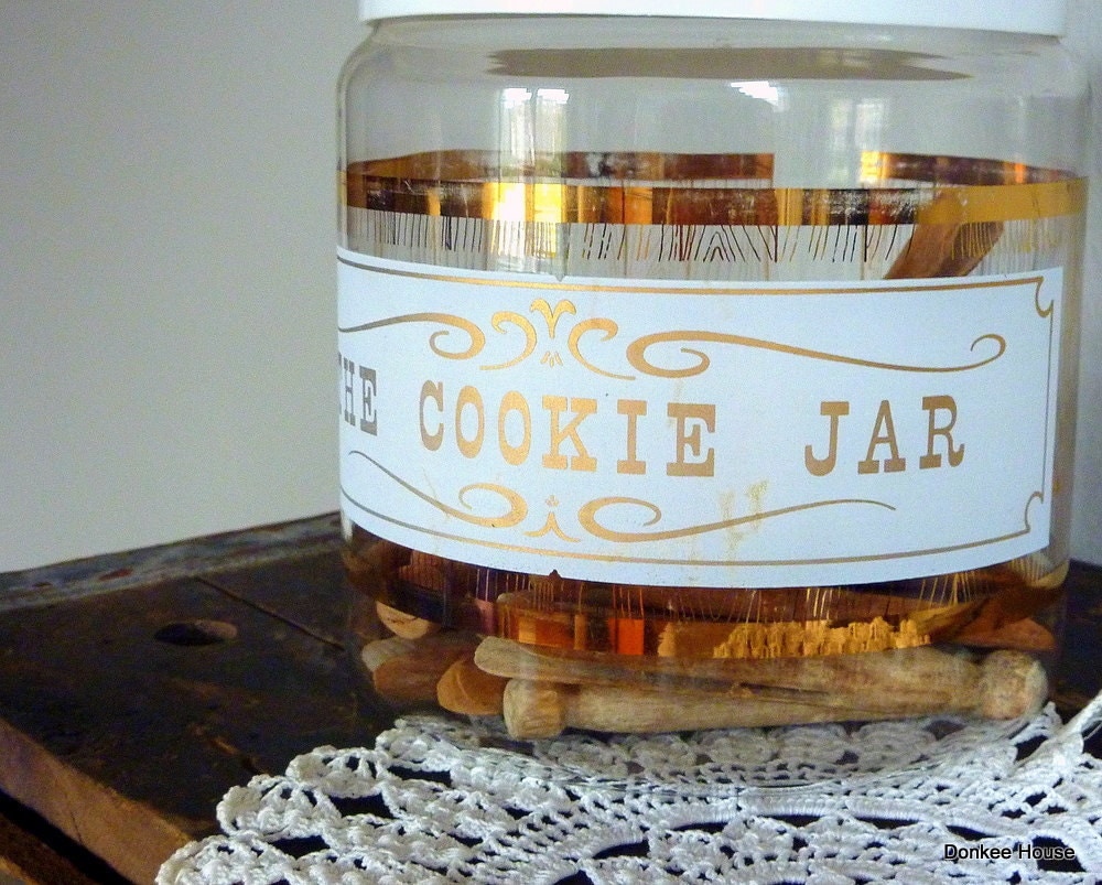 Vintage Pyrex Glass Cookie Jar with Lid Mid Century