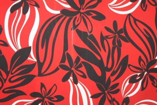 Black and White on Red Hawaiian Print by originalsbyhitomi