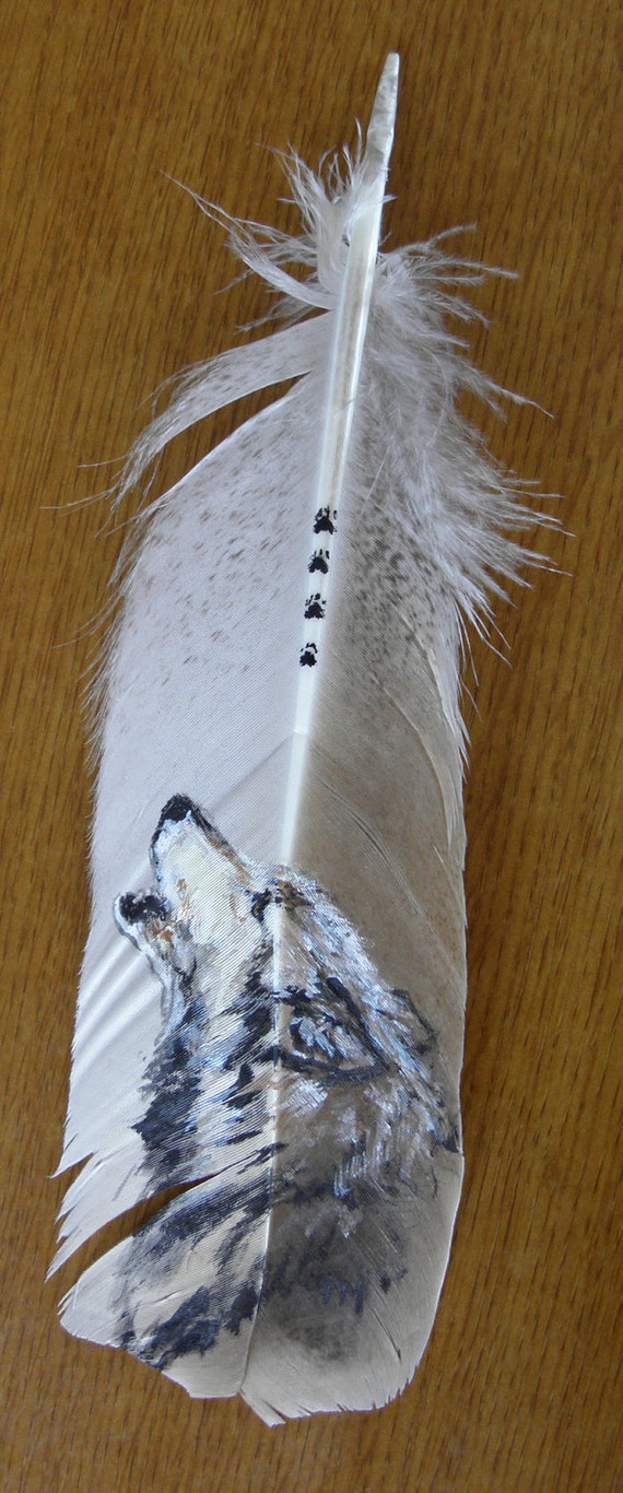 Items similar to Howling Wolf Hand Painted on Turkey 