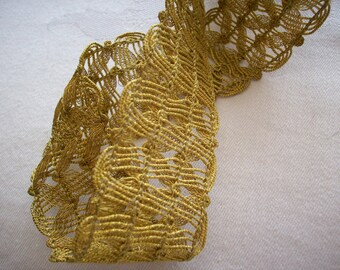 1 yard of high metal content antique gold trim, ,more avail.