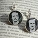 Macabre Edgar Allen Poe lever back Silver Earrings