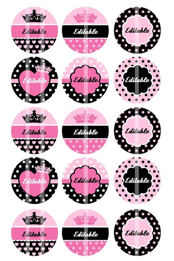 new editable 4x6 jpeg pink and black royalty 1 inch