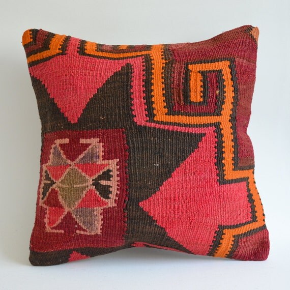Sukan / Modern Bohemian Throw Pillow. Handwoven Wool by sukan