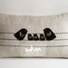 sukan / Love Family Birds Linen Pillow Cover - Accent Pillows - Nursery Decor - Raw Linen Pillow - Lumbar Pillow - 12x20 Pillow