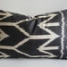 Sukan / Hand Woven Original Silk ikat Pillow Cover - Dark Gray, Ivory Color