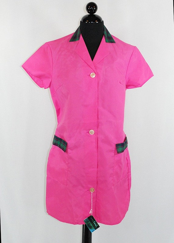 Items similar to HOT PINK Vintage 60's Diner Waitress Uniform Dress ...