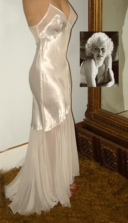 Vintage Hollywood Glamour Negligee Gown Jean Harlow style