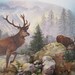 RESERVED Vintage China Transferware Charger Plate Deer Elk Bucks Serving Platter Wall Hanging