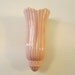 Vintage Pink Pottery Fluted Wall Pocket Vase