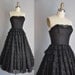 30% OFF SHOP SALE..//.. vintage 1950s black lace tier Black Swan party prom full skirt dress