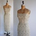 vintage rare 1950s sparkly covered rhinestone Off To Paris bombshell wiggle dress