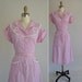 1940s dress / vintage 1940s 40s purple gingham cotton dress / Hello Spring