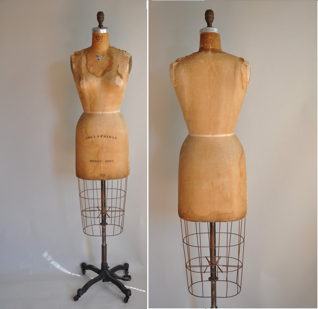 vintage late 1950s wolf dress form size small