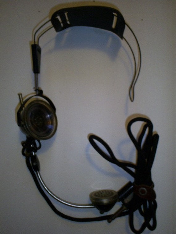 Vintage telephone operator headset with mic how to wire a telephone jack 
