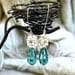 Aqua Blue Quartz Dangle Earrings / Gemstone Teardrop / Sterling Silver / Wire Wrapped / Step Faceted / Caribbean Blue / Gifts For Her / OOAK