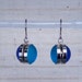 NEBULA-WEAR: Blue and aquamarine frosted glass, set back-to-back