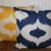Decorative Pillow Cover: Ikat Design 20 X 20 Accent Throw Pillow Cover in Twilight Blue