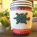 Felted Wool Coffee Cozy Green Turtle