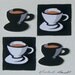 Black and White Coffee Cups - original 3D collage