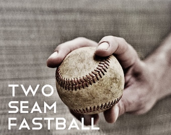 Two Seam Fastball Pitch Black & White Photo Baseball pitches Boys Art Series
