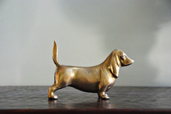 Vintage brass weiner dog dachshund