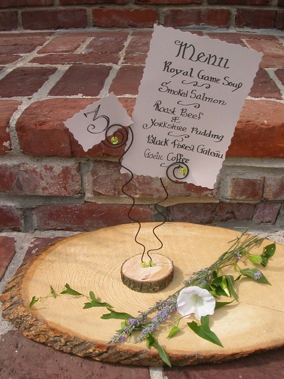 10 Wedding Tablecard holder/ Menu Card by Clareensquirkycorner