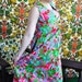 Vintage 1960's Hippie Floral Floor Length Dress