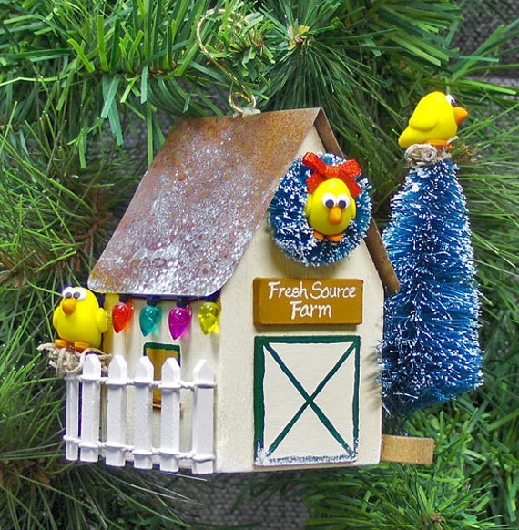 Personalized Chicken Coop Christmas Ornament by mawickecreations