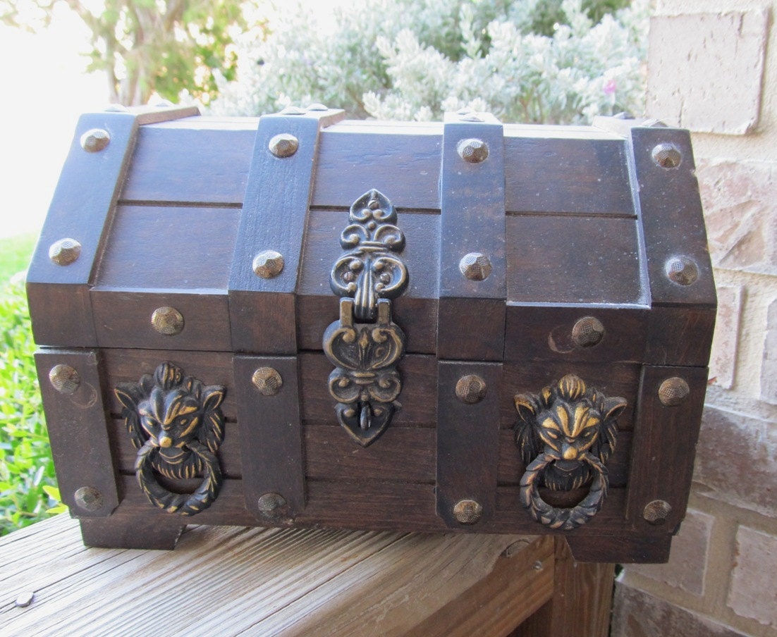 My Medieval Treasure Solid Wood Vintage Jewelry Box Chest