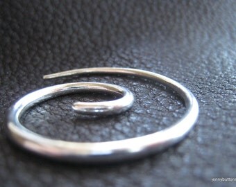 Small Spiral Lightweight Shawl Pin Shawl Screw in Fine Silver