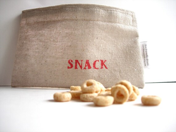 Items similar to SNACK Eco Friendly Reusable Snack Bag on Etsy