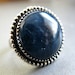 Deep Blue Cocktail Ring, with Round Apatite and Sterling Silver, size 8