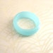 Pale Blue Resin Ring Jewelry , Skinny Stacking Resin Ring , Sky Blue Aquamarine Round Duck Egg Stack Matte Finish US Ring Size 10 Australia