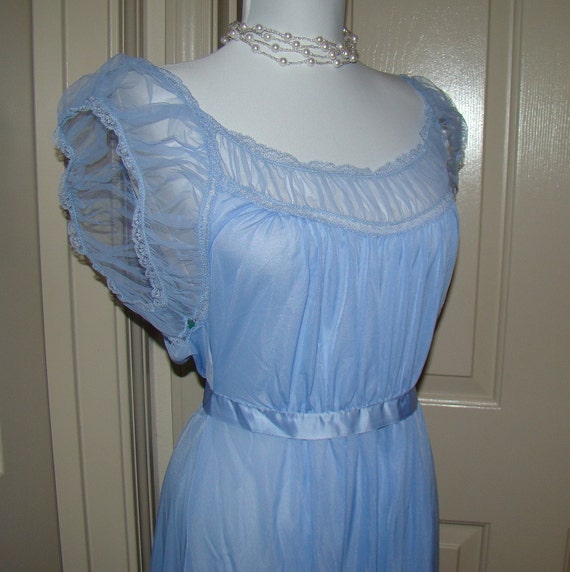 Vintage Southern Bell Blue Long Nightgown Size by BoudoirBarbie