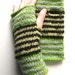 SALE Green Circus Stripe Wrist Warmers