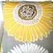 Pillows Decorative Pillows Accent Pillows Throw Pillow Cushion Covers Golden Yellow Gray Taupe - Pair of Two 18 x 18 Mod Daisy