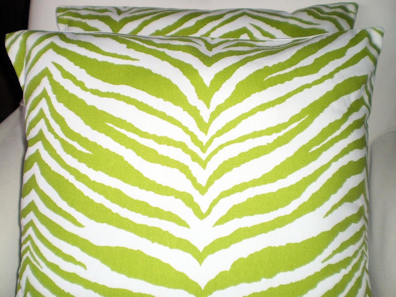 Green Zebra Print Pillow Covers Decorative Throw Pillows