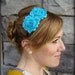 Shabby Chic Headband in Turquoise Blue for Women and Girls
