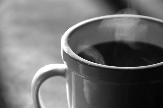 Items similar to Coffee, morning, hot, java, black and white, still ...